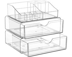 Opbergrek Badkamer - Makeup Opbergsysteem - 3 Laags Transparant - Badkamermeubel - Opbergrek Cosmetica - Opbergorganizer - Badaccessoires - Douche Spullen - Plank Opbergen