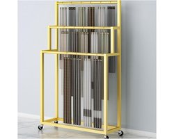 Opbergrek Display - Rekken Planken Lades - Winkelinrichting - Met Zwenkwielen - 80x150cm - Goud