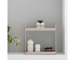 Opbergrek - Dubbel Plank, Staal, Zand 30x15x31cm | House Nordic | Beige - Metaal