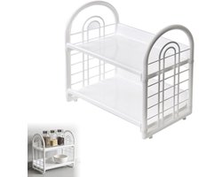 Opbergrek - Dubbellaags bureau-organizer - Bureau-organizer - Kantoorartikelen - Bureau-opbergrek - Kantooropbergrek, geschikt voor kantoren, studentenkamers en thuis, 32x16,5x28,5 cm (wit)
