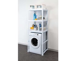 Opbergrek kunststof 3 planken - past over wasmachine - 75X60X184 cm