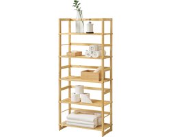 Opbergrek Manuela - Staand rek - Met 5 planken - Bamboe - Minimalistisch design