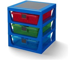 Opbergrek met 3 lades, Blauw - LEGO