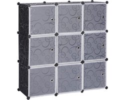 Opbergrek met 9 Vakken - Multifunctioneel Kastsysteem in Zwart