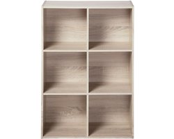 Opbergrek met vakken - Opbergkast Kubus - Woonkamer Opbergen - Stevig MDF Hout - 915 x 615 cm - Licht Hout