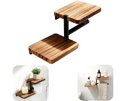 Opbergrek - Papieren handdoekhouder - Plantenopbergrek - Sleutelhouder - Gatinstallatie - Waterdicht - Duurzaam - Inclusief schroeven - Opbergaccessoires - Geschikt voor slaapkamer, woonkamer, muur (bruin, 14*17cm)