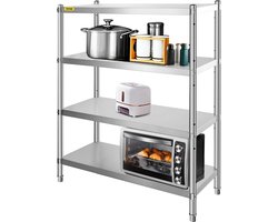 Opbergrek Roestvrij Staal 4-laags Opbergmeubel Rek Rekken Opslagrek Keuken