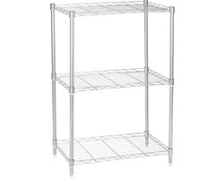 Opbergrek van metaal met 3 planken - 80x56x35cm - voor keuken, woonkamer, badkamer, kelder, garage opbergrek