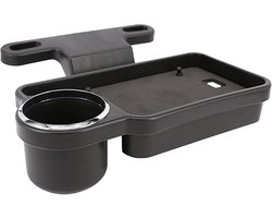 Opbergrek voor de achterbank van de auto - met inklapbare tafel en dienblad - universeel en draagbaar - inklapbare bekerhouder en bord voor de hoofdsteun van de auto