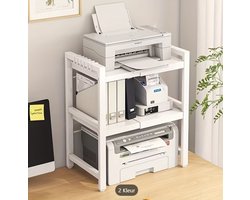 Opbergrek voor desktopprinters, schaalbaar, met meerdere lagen voor het organiseren van kantoorbestanden en documenten