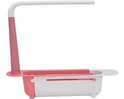 Opbergrek voor Gooteijke gootsteenorganizer met grote capaciteit voor gootsteen (Rood) - Keuken Organisator - Telescopisch & Verstelbaar