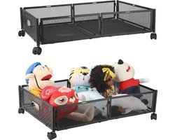 Opbergruimte voor Onder Het Bed met Wielen - Opvouwbare Metalen Opbergboxen voor Kleding (2 Pak)