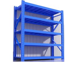 Opbergstellingen - Industriële rekken - Zware opslag - Driehoekige kolomstructuur - 100x40cm - Blauw