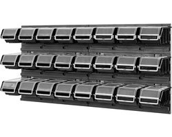 Opbergsysteem met Stapelboxen en Wandrek - 24 Stuks, Ruimtebesparend en Functioneel