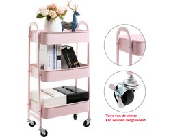 Opbergtafel met Wielen - Ruimtebesparende Roltafel voor Keuken, Badkamer en Kantoor - Multifunctionele Opbergruimte - Eenvoudig Verplaatsbaar met Wieltjes