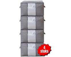 Opbergtas Kleding - Grijs - 4 Stuks - Organizer voor Dekbed – Opbergzak – Opbergers voor Seizoenskleding