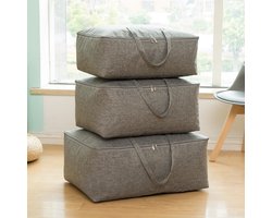 Opbergtas Medium - Opberghoes - Kledingzak - maat 57x40x23 - Voor dekens/kussens/kleding/dekbed - Storage case - Opberger - Organiser - Grijs
