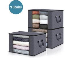 Opbergtas met Rits - Opbergzak Dekbed - Opebergers Organizer - Opbergzakken Kleding - Opbergtassen Speelgoed Grijs