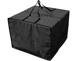 Opbergtas - Meubelhoes - Tuinmeubelhoes - Opbergtas voor zitkussen - Oxford stoffen opbergtas - Waterdichte opbergtas - stofkap - met opbergtas - met rits, handvatten - voor tuinmeubelen, kleding, kussens - 81*81*61 cm - zwart