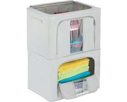 opbergtas - set van 2 - met rits - 100 l - kleding - beddengoed - onder bed