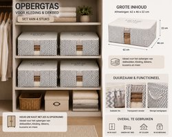 Opbergtas Set Van 4 Kleding Opberg Dekbed Opberger – Opvouwbare Opbergbox Met Transparant Venster En Dubbele Rits 62 X 46 X 22 Cm Opbergzak Voor Kast, Onder Bed En Zolder