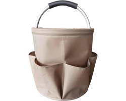 Opbergtas Tuingereedschap - Winkelmand Opvouwbaar - Tuinieren Organiseren - Ruimtebesparend Ontwerp - 28 x 28 x 28 cm - Khaki