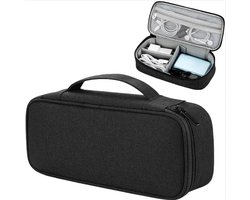Opbergtas voor accessoires - 25x12x6.5cm - Tech Organizer Pouch - Draagbare Waterdichte Elektronica Tas met Vakjes voor Kabels, Opladers, Oortjes en Telefoon - Zwart