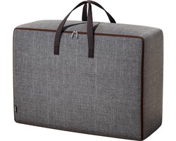 Opbergtas voor donzen dekbedovertrek - opbergtas met ritssluiting - gemaakt van Oxford-stof - te gebruiken als verzendtas, reistas of ademende opbergtas voor onder het bed - geschikt voor beddengoed en kleding - lichtgrijs -50*35*20cm