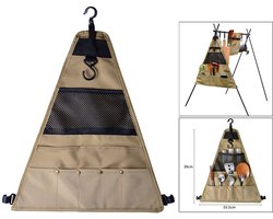 Opbergtas voor serviesgoed buiten, draagbare tas voor kookgerei op de camping en picknick, opbergtas voor barbecues, driehoekige opbergtas.
