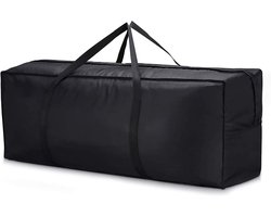 Opbergtas voor tuinmeubelkussens - 600D - waterdicht - UV-bestendig - draagbare opbergtas - Stofkap - Kussenhoes Tuinmeubelen - voor tuinmeubilair met handvatten en ritssluiting - 122x38x51cm - zwart