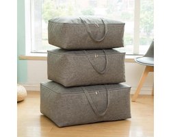 Opbergtas xl - Opberghoes - Kledingzak - maat 60x50x28 - Voor dekens/kussens/kleding/dekbed - Storage case - Opberger - Organiser - Grijs