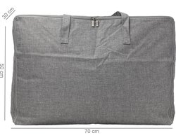 Opbergtas xxl - Opberghoes - Kledingzak - maat 70x50x30 - Voor dekens/kussens/kleding/dekbed - Storage case - Opberger - Organiser - Grijs