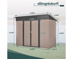 Opbergunit Tuinhuis Berging Tuinkast Tuinberging – 8x4FT – Gegalvaniseerd Staal – Waterdicht & Ventilatie