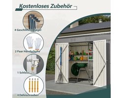 Opbergunit Tuinhuis Berging Tuinkast Tuinberging – 8x4FT – Gegalvaniseerd Staal – Waterdicht & Ventilatie
