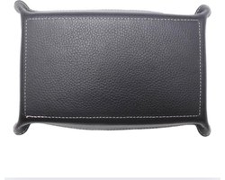 Opbergvak voor de Ingang - Praktische Opslag Valet Tray Organizer - Gemaakt in Italië - Leer - Rechthoekig Groot - Zwart