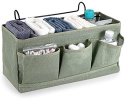 Opbergzak, nachtkastje, zakken, opslag naast het bed, manden, slaapzaal, bedorganizer, caddy, veelzijdige hangende berging voor thuiskantoor, school, slaapzaal, ziekenhuis, groen