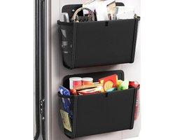 Opbergzak Set - Wand organizer - Ruimte Besparen - Zonder Boren - 2 Stuks - Zwart