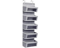 Opbergzak voor Deur - 5 Ruime Opbergvakken - 110 cm x 33 cm - Grijs - Deur organizer