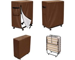 Opbergzak voor logeerkamerbedden - Vouwbare dekens, waterdichte beschermhoes, geschikt voor ligbedden en meubels, weerbestendig en duurzaam (bruin)