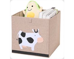 Opbergzakken Fancy Vierkant Opbergmand Grote Wasserij Organisator met Kartoon Koeien - Kast Organizer-Opbergdoos- Opbergmand-Kids Toy Box (Geen Deksel)