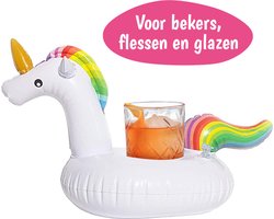 Opblaas Bekerhouder – Eenhoorn – Opblaasbaar – Poolparty - Strand en Badkamer – Zwembad Accessoires - Drijvende Drankhouder – Opblaasfiguur Flessenhouder – Spa Bar Houder – Jacuzzi Accessoires – Bekers en Glazen - Roze - 1 Stuk