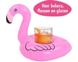 Opblaas Bekerhouder – Flamingo – Opblaasbaar – Strand en Badkamer – Zwembad Accessoires - Drijvende Drankhouder – Opblaasfiguur Flessenhouder – Spa Bar Houder – Jacuzzi Accessoires – Bekers en Glazen - Roze - 1 Stuk
