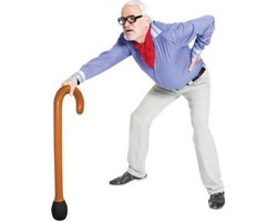 Opblaas wandelstok - Abraham 50 jaar verjaardag - Op ware grootte - Abraham - Sarah - Pensioen - Grappig Cadeau - Kado - Opblaasbare Wandelstok