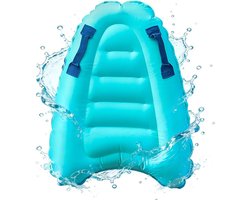 Opblaasbaar bodyboard - opblaasbare zwemplank met handgrepen, draagbaar bodyboard voor kinderen, surfboard, zwembad, leren, hulpmat, opvouwbaar zwemboard voor strandsurfen, zwembad, 67 x 52 x