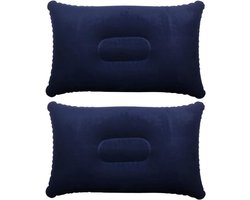 Opblaasbaar kussen voor reizen of kamperen - Opblaaskussen – Blauwe 2-pack