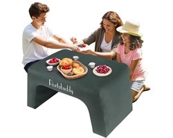 Opblaasbaar Leeskussen met Armsteun en Zijzakken - Draagbare Laptoptafel voor Bed en Vloer (Groen)