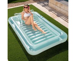 Opblaasbaar loungebed voor volwassenen - drijvend zonnebed voor zwembad - 212 x 142 cm (groen) zonnebed water