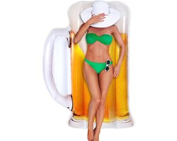 Opblaasbaar Luchtbed - Waterbed Zwembad - Zonnen en Ontspannen - Bier Vorm - 182 cm - Multicolor