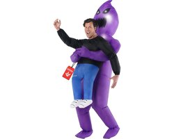 Opblaasbaar Magere Hein Kostuum voor Volwassenen - LED Verlichting - Universele Maat - Carnaval & Halloween