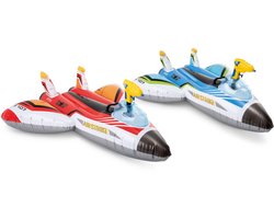 Opblaasbaar Vliegtuig met waterpistool | 117 cm | Rood of Blauw | Intex | Zwembad Speelgoed